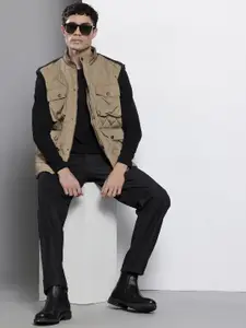 The Indian Garage Co Mock Collar Quilted-Style Gilet Jacket