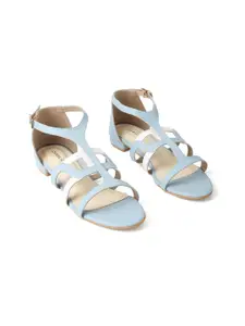 CHAAL CHALAN Women Embellished Open Toe Flats with Buckles