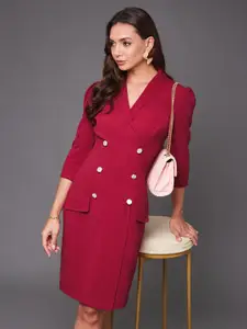 Miss Chase V -Neck Blazer Dress