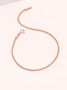 LeCalla Rose Gold-Plated Artificial Stones and Beads Anklet