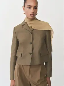 MANGO Single-Breasted Cropped Blazer