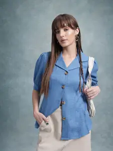 The Roadster Lifestyle Co. Women Puff Sleeves Casual Shirt