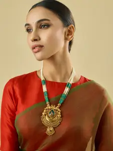 Kushal's Fashion Jewellery Copper Gold-Plated Antique Necklace