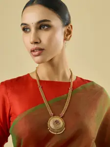 Kushal's Fashion Jewellery Copper Gold-Plated Antique Necklace