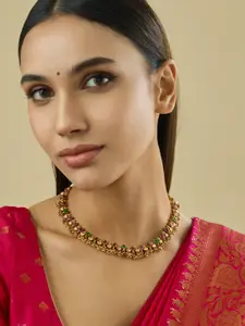 Kushal's Fashion Jewellery Copper Gold-Plated Antique Necklace