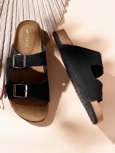 TRASE Women Open Toe Flats with Buckles