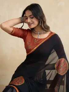 Satrani Embellished Pure Georgette Saree