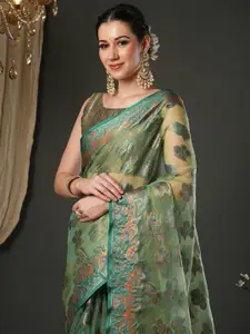 Saree mall Woven Design Zari Organza Banarasi Sarees