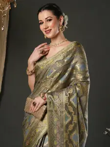 Saree mall Woven Design Zari Organza Banarasi Sarees