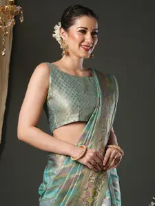 Saree mall Woven Design Zari Organza Banarasi Sarees