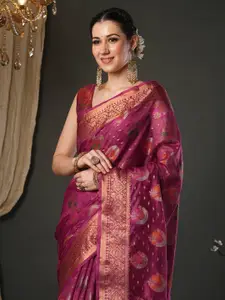 Saree mall Woven Design Zari Organza Banarasi Sarees