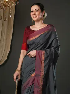 Saree mall Woven Design Zari Taant Sarees