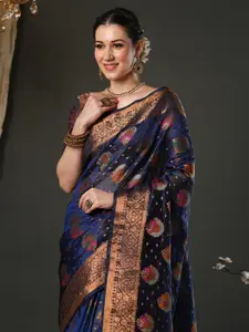 Saree mall Woven Design Zari Organza Banarasi Sarees