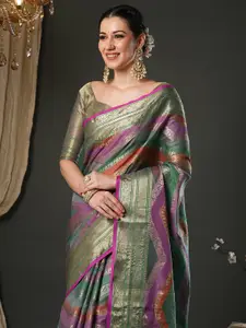 Saree mall Woven Design Zari Organza Banarasi Sarees