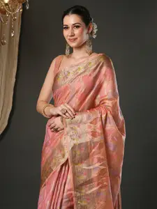 Saree mall Woven Design Zari Organza Banarasi Sarees