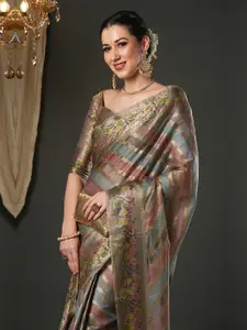 Saree mall Woven Design Zari Organza Banarasi Sarees