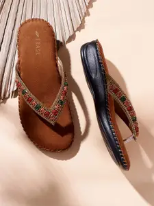 TRASE Women Embellished Open Toe Flats