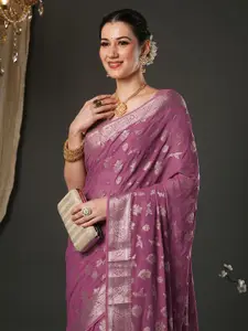 Anouk Woven Design Zari Pure Georgette Kanjeevaram Saree