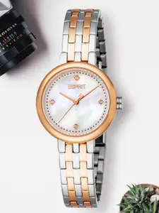ESPRIT Women Embellished Dial & Stainless Steel Straps Analogue Watch ES1L451M0065