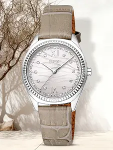 ESPRIT Women Embellished Dial & Leather Straps Analogue Watch ES1L403L0015