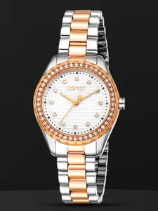 ESPRIT Women Embellished Round Dial & Stainless Steel Straps Analogue Watch ES1L452M0065