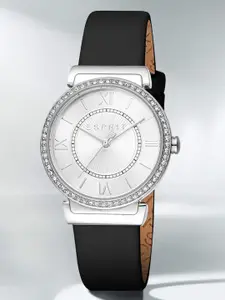 ESPRIT Women Embellished Dial & Leather Straps Analogue Watch ES1L424L0015