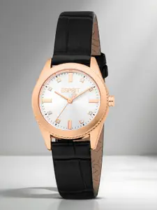 ESPRIT Emery Women Embellished Dial & Leather Straps Analogue Watch ES1L481L0035