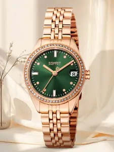ESPRIT Women Embellished Dial & Stainless Steel Straps Analogue Watch ES1L428M0055