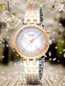 ESPRIT Women Embellished Dial & Stainless Steel Straps Analogue Watch ES1L457M0065