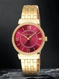 ESPRIT Women Embellished Dial & Stainless Steel Straps Analogue Watch ES1L424M0055