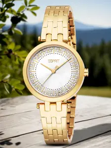 ESPRIT Women Embellished Round Dial & Stainless Steel Straps Analogue Watch ES1L457M0025