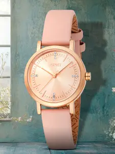 ESPRIT Women Embellished Dial & Leather Straps Analogue Watch ES1L463L0035