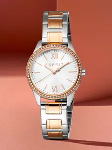 ESPRIT Women Embellished Dial & Stainless Steel Straps Analogue Watch ES1L407M0085