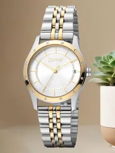 ESPRIT Nava Ii Women Embellished Dial & Stainless Steel Straps Analogue Watch ES1L223M3145
