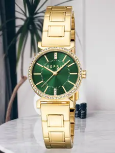 ESPRIT Women Embellished Round Dial & Stainless Steel Straps Analogue Watch ES1L422M0035