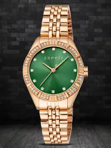 ESPRIT Women Embellished Dial & Stainless Steel Straps Analogue Watch ES1L425M0045