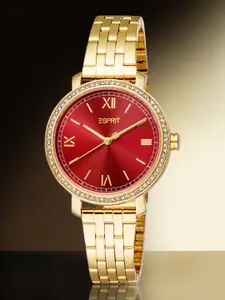 ESPRIT Women Embellished Dial & Stainless Steel Straps Analogue Watch ES1L401M0065