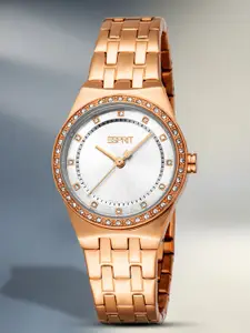 ESPRIT Women Embellished Dial & Stainless Steel Straps Analogue Watch ES1L464M0045