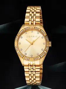 ESPRIT Women Embellished Dial & Stainless Steel Straps Analogue Watch ES1L425M0035