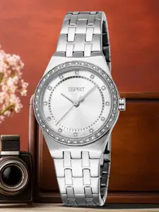 ESPRIT Women Embellished Dial & Stainless Steel Straps Analogue Watch ES1L464M0015