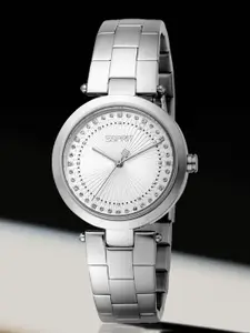 ESPRIT Women Embellished Round Dial & Stainless Steel Straps Analogue Watch ES1L455M0045