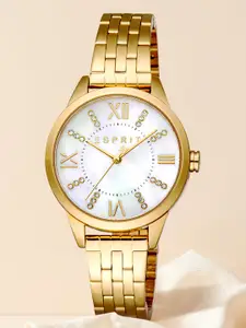ESPRIT Women Embellished Dial & Stainless Steel Straps Analogue Watch ES1L259M6055