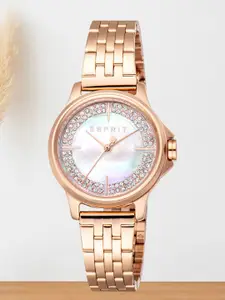 ESPRIT Women Embellished Dial & Stainless Steel Straps Analogue Watch ES1L432M0065