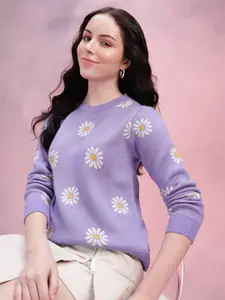 DressBerry Women Floral Acrylic Pullover