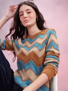 DressBerry Women Chevron Acrylic Pullover