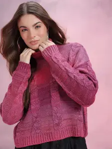 DressBerry Cable Knit High Neck Pullover