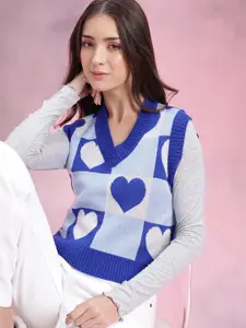 DressBerry Checked V-Neck Sweater Vest