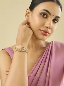 Kushal's Fashion Jewellery White Gold-Plated Party Zircon Kada Bangle