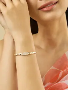 Kushal's Fashion Jewellery Gold-Plated Zircon Studded Party Kada Bangle