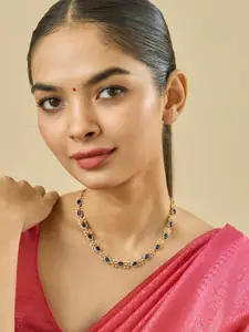 Kushal's Fashion Jewellery Gold-Plated Cubic Zirconia Studded Necklace